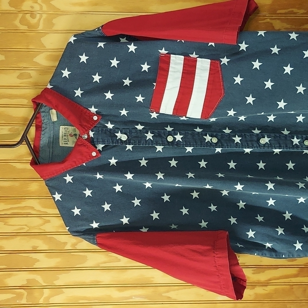 Red Head Mens Button-Down